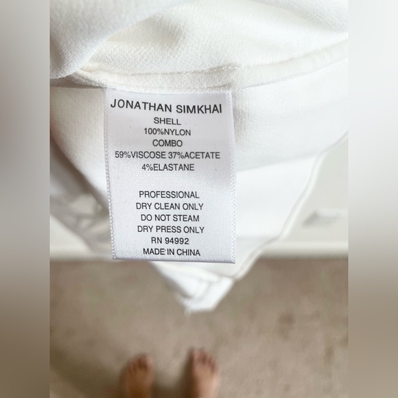 Jonathan Simkhai Ivory Truss Applique Cap Sleeve Mini Flare Dress 10 - Picture 10 of 11